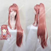 Monika wigs คุณภาพสูง ddlc Doki Doki literature CLUB คอสเพลย์วิกผมหางม้าความร้อนฮาโลวีนฟรีหมวกวิกผม