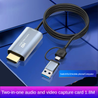 Type C การ์ดจับภาพวิดีโอ USB 3.0สายเคเบิลที่รองรับ HDMI กับ USB C 1080P บันทึกเกม HD สำหรับ PS45สวิตช์ถ่ายทอดสดสตรีมมิ่ง