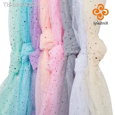 ✽ Cheap Tulle Fabric For Sewing Childrens Dress Star Mesh Fabric For Diy Colorful Background Decoration 45x135cm/Pc TJ0167-2