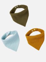 【CC】 3PCS/SET Baby Infant Cotton Bib Color Scarf Feeding Saliva Bandana bibs