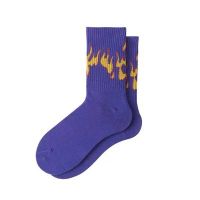 Tide nd pink flame socks European and American street basketball sports ins college style cute m