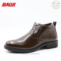 Baoji รองเท้าหนังหุ้มข้อ ซิปข้าง  รุ่น BX644 สีน้ำตาล ไซส์ 40-45