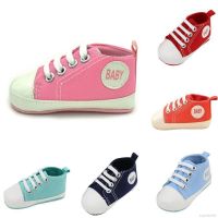 Kids Soft Crib Anti-Slip Cotton Canvas Walk Shoes