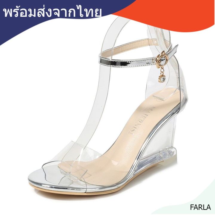 farla-พร้อมส่งจากไทย-รองเท้าส้นเตารีด-wedge-ส้นแก้ว-ส้นสูง-3-นิ้ว-รองเท้าส้นใส-เกรด-a-งานสวย-รูปถ่ายจากสินค้าจริง-รหัสc8-6