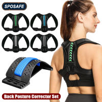 Adjustable Back Shoulder Posture Corrector Belt and Back Stretcher, Clavicle Spine Support Back Stretching Treatment Massager