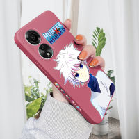 เคส PMP Hp สำหรับ OPPO A78 4G A78 4G การ์ตูนอะนิเมะ (ล่า × ฮันเตอร์) เคสโทรศัพท์ Killua น่ารักลายขอบสี่เหลี่ยมปลอกซิลิโคนของเหลวเคสป้องกันกล้องคลุมทั้งหมด