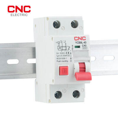 YCB9L-40 CNC 36มม. Fasa-Neutral RCBO 30mA 1P N Pemutus Litar Semasa Sisa dengan Perlindungan