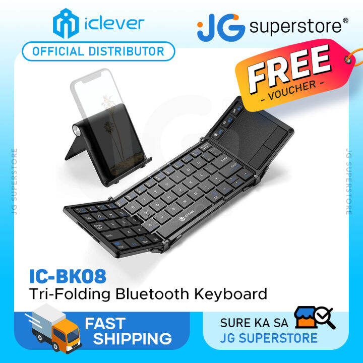 iClever BK08 Portable TriFolding Bluetooth Keyboard with Touchpad and