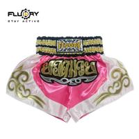 FLUORY Muay Thai Shorts High Quality Thai Boxing Shorts MMA Gym Kickboxing Shorts for Children Kids Boys Girls Martial Training