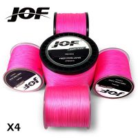 JOF PE ถักเอ็นตกปลาสีชมพูสายตกปลา Multifilament สายแข็งแรง4เส้น100เมตร300เมตร500เมตรเอ็นตกปลา1000เมตร