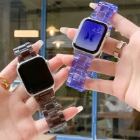 Transparent Resin Strap For apple watch band 42mm 40mm Correa 44mm 38mm Clear Steel Bracelet iwatch Series 8 7 6 4 SE 41mm 45mm Straps