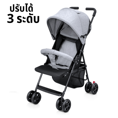 Ivvy รถเข็นเด็ก เข็นหน้า-หลัง ปรับ 3 ระดับ นั่ง/เอน/นอน 170 องศา Baby trolley รับน้ำหนักได้มากถึง 50 kg โครงเหล็ก SGS Foldable baby stroller Petitz