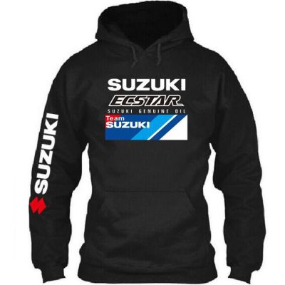 เสื้อกันหนาว มีฮู้ด ผ้าฝ้าย ลายรถจักรยานยนต์ Suzuki Team Ecstar Gsx-R สําหรับผู้ชาย นักเรียน