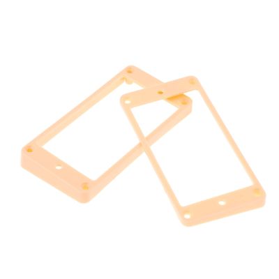 ‘【；】 Tooyful 2Pcs Cream Black Curved Plastic Humbucker Pickups Frames Holder Mounting Rings For Electric Guitar Parts Accessories