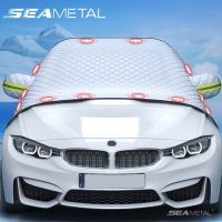 SEAMETAL Thicken Car Snow Cover Large Size Full Protection Front Window Snow Shield 12-Magnet Elastic Strap Windproof Anti-Slip