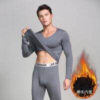 HOT★2022ใหม่ผู้ชาย Underwears ชุดลองจอน Mens Long Johns ชายฤดูใบไม้ร่วงฤดูหนาวเสื้อ + กางเกงชุด V คอยาว Johns ขนาด l-XXXXL