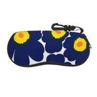 ใหม่กล่องใส่แว่นตากันแดด Marimekko น่ารักพิมพ์ลายแว่นตาแบบพกพาพร้อมคลิปหนีบ6.7x3.1x1.5in