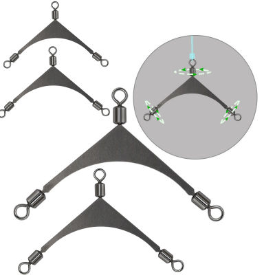 10ชิ้นล็อต3 Way สแตนเลสตกปลาจิ๊กหัวหมุนตกปลากลิ้งขั้วโลกหมุนจัดการประมงสามเหลี่ยมตกปลาเชื่อมต่อ