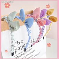 ☜◄☇ Children 39;s Hair Hoop Fresh Fold Little Girl Pearl Hair Bundle Plaid Non-Slip Pressure Hairpin Princess Bow Headband