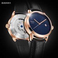 ZZOOI 2021 OUBAOER Men Watch Automatic Mechanical Watches Bussiness Leather Strap Wristwatches Waterproof Classic Minimalist Clocks