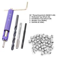 ↂ☇ 50Pcs Thread Repair Insert Set Installment Tool Kit Stainless Steel Coiled Wire Inserts Screw Threaded Inserts 1/4-20UNCx1.5D