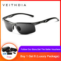 VEITHDIA แว่นกันแดด Polarized สุดคลาสสิค แว่นตากันแดด แว่นโพลาไรซ์ สไตล์วินเทจ ผู้ชาย - 6591