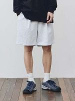 [FLMNT] One-tuck Sweat Shorts - Light Gray