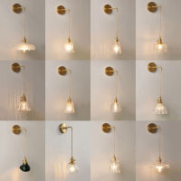 17 Styles Nordic Modern LED Wall Lamp Glass Ball American Retro Suspending line Wall Light Copper Sconces Bedroom Corridor Lamp