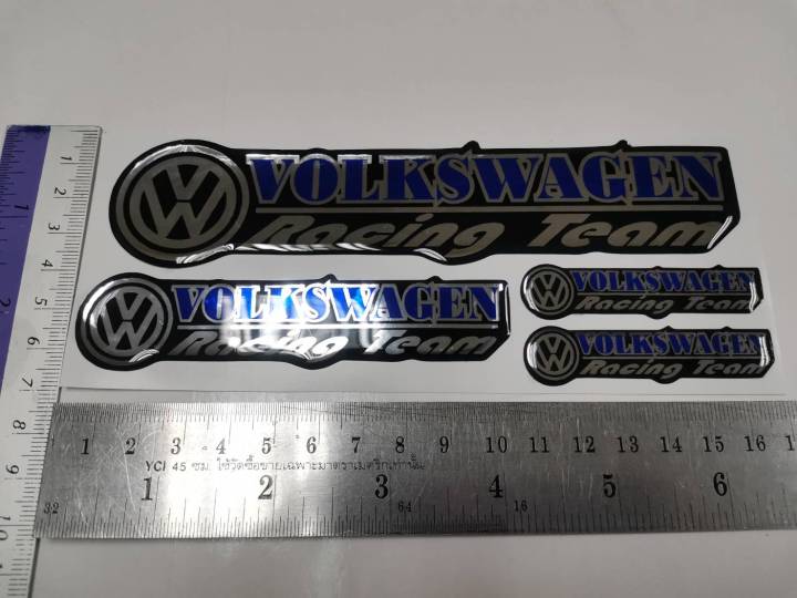 สติ๊กเกอร์-ชุด-เทเรซิ่นนูน-สำหรับรถ-volkswagen-คำว่า-volkswagen-racing-team-sticker-ติดรถ-แต่งรถ-โฟล์ค-สวย-ติดก้านล้อรถ-ติดกันสาดรถ-ติดก้านล้อ-ติดกันสาด-ดี