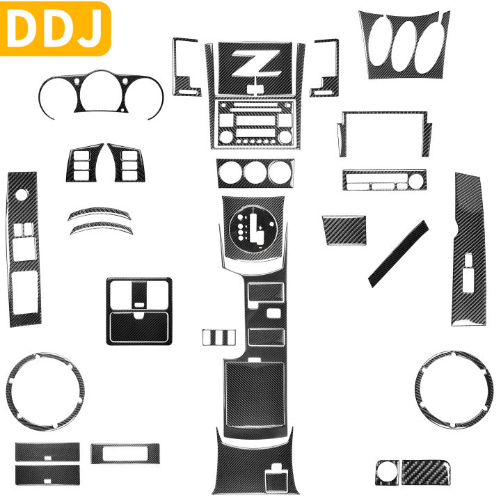 สำหรับนิสสัน350z-z33-2003-2009นำทางพวงมาลัยจัดเก็บ-dash-มือจับประตูคาร์บอนสติ๊กเกอร์ชุดดัดแปลงอุปกรณ์เสริมในรถยนต์