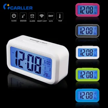 Led Display Digital Alarm Clock Battery Operated Smart Night Light