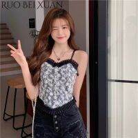 Ruo Bei Xuan เสื้อชั้นในลูกไม้ลูกไม้ใหม่พร้อมแผ่นซิลิโคนแปะหน้าอกหวานดอกไม้เพรียวบางพอดีกับด้านบนเซ็กซี่คนดังทางอินเทอร์เน็ต