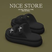 【July】 Sponge bottom sandals and slippers womens style super fairy foreign ins explosive thick soft stepping on feces feeling non-slip wide foot slip