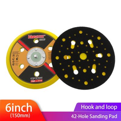 6" 150mm Multihole Sander Backing Pad Hook&amp;Loop Sanding Plate with 5/16"x24 Thread Dust Free Sanding Disc Holder for Polishing