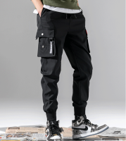 HOUZHOU Black Cargo Pants for Men Korean Style Loose Mens Work Trousers Male Joggers Military Tactical Gray Winter Streetwear