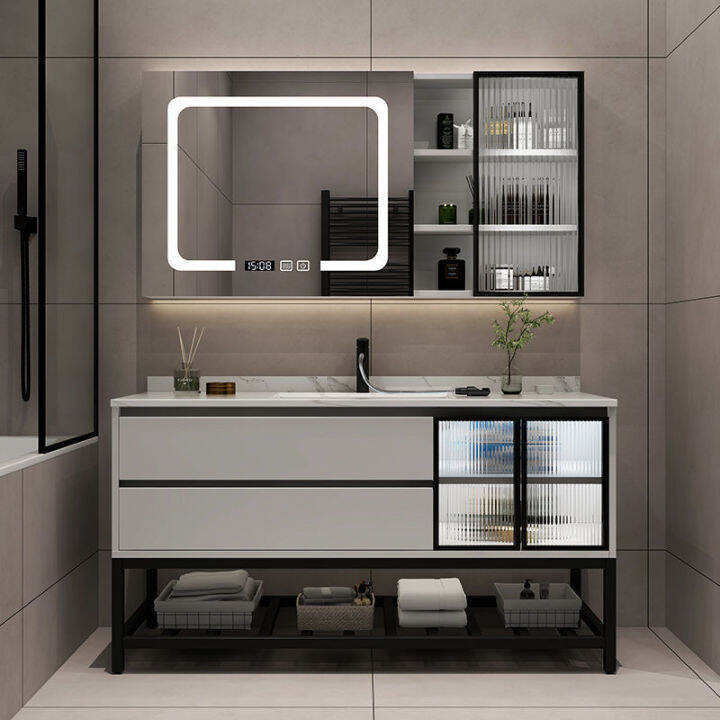Bathroom storage with mirror, smart mirror washbasin