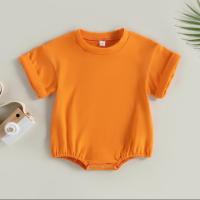 Unisex Baby Boy Girl Solid Color Short Sleeve Bubble Romper Oversized T-Shirt Bodysuit Top Summer Baby Jumpsuits Clothes