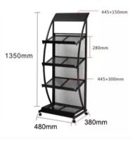 ชั้นวางแคตตาล็อค ชั้นวางของ โบรชัวร์  4 ชั้น รูปทรงตัว S  วัสดุเหล็ก -S Style Iron Literature Display Rack