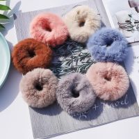 【CW】 New Warm Elastic Hair Band Scrunchie Soft Faux Fur Ponytai Holder Rope Rubber Headwear Accessories