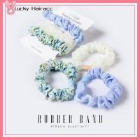 LUCKY HAIRACC 3pcs อีลาสติก ผ้าชีฟองเส้นด้าย scrunchies ที่มัดผม แฟชั่นสำหรับผู้หญิง ยางรัดผม ของใหม่ หางม้าหางม้า เชือกมัดผม สำหรับผู้หญิง