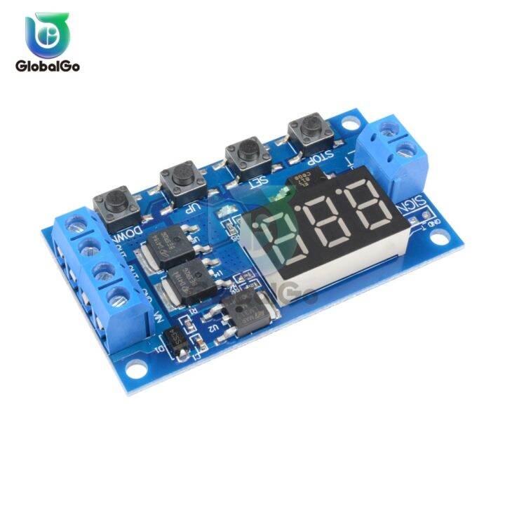 24v Dual Mos Led Digital Time Delay Relay Trigger Cycle Timing Timer