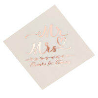 10Pcs Mr &amp; Mrs Happy งานแต่งงานกระดาษเช็ดปาก Tableware อาบน้ำเจ้าสาว Bachelorette Hen Night Party อุปกรณ์ตกแต่ง HOT