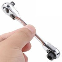 Mini Double Ended Quick Socket Ratchet Wrench Rod Screwdriver Bit Tool Contain 1 X Ratchet Handle Wrench 1/4 Inch Hand Tools