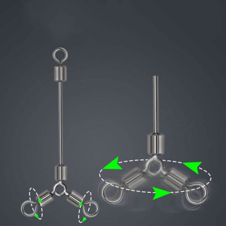 อุปกรณ์ตกปลา-qiannong-20ชิ้นแบบหมุนเร็วเข้าสู่ตัวต่อสายเบ็ดน้ำได้รูปตัวโอ8ตัวขายาวหมุนได้3ขายาวสวิงตกปลาตกปลาตัวเชื่อมตกปลาทรงการตกปลาหมุนทรงกระบอกหมุนได้3ทิศทาง