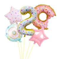 1set Navidad 32inch candy number Foil Balloons New year party 18inch Donut Helium globos Birthday Party Decorations Kids balls Balloons