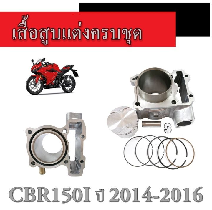 เสื้อสูบ-ครบชุด-cbr150-คาร์บู-หัวฉีด-ชุดเสื้อสูบ-พร้อมใส่-ฮอนด้า-ซีบีอาร์150-เสื้อสูบเดิม-cbr150-ปี-2004-2017-แท้โรงงาน-มาตรฐานศูนย์-honda-cbr150