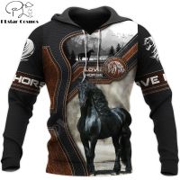 Fashion Mens Animal hoodies 3D printed Love Horse Sweatshirt Hoodie Harajuku Autumn Streetwear Unisex Casual Tracksuit DW0111