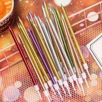 6PCS/Set Multi Color Long Pencil Candles Cupcake Ornament Safe Flame Birthday Cake Topper Wax Wedding Home Decor Party Supplies