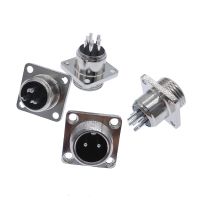 【CW】 GX12 square base aviation connector flange socket 2 pin 3pin 4pin 5pin 6pin diam 12mm