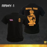 เสื้อซับในทหาร  แขนสั้นคอกลม ARMY-1 เสื้อยืดลําลองสําหรับผู้ชายแขนสั้นคลาสสิคพิมพ์ลาย